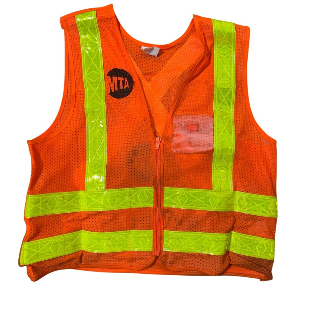 ML Kishigo MTA NYC Transit Safety Vest R Used Orange Hi-Vis Reflective Workwear